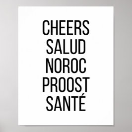 Poster Cheers Salud Noroc Proost Sante