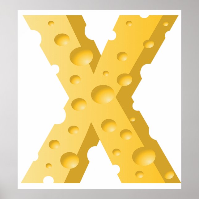 Poster Cheese Letter X Typography (Frente)