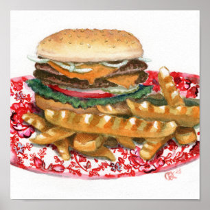 Poster Cheeseburger em Chintz