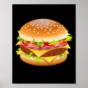 Poster Cheeseburger Hamburger Burger Comida Engraçado Hal