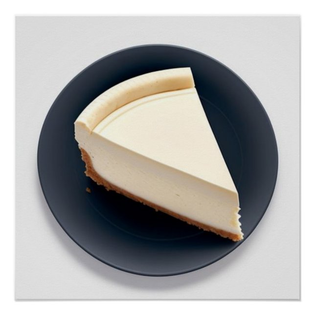 Póster Cheesecake com fundo em círculo escuro (Frente)