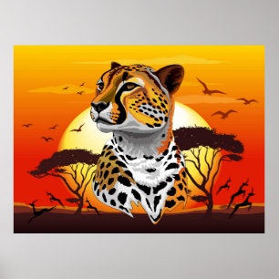Poster Cheetah African Feline Wild Animal