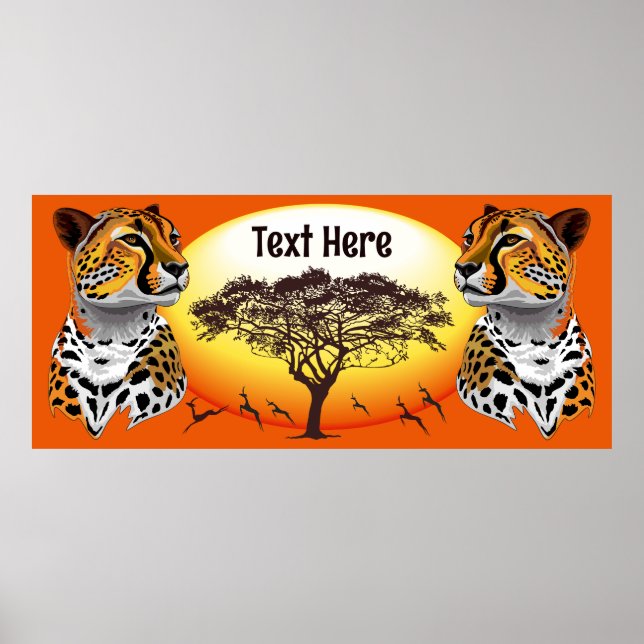 Poster Cheetah African Feline Wild Animal (Frente)