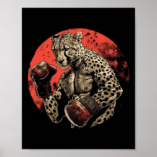 Poster Cheetah Boxer Fighter Boxing Boxing (Frente)