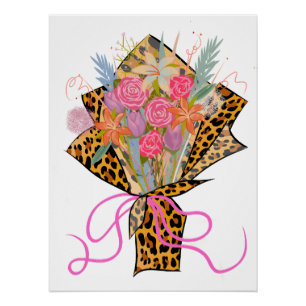 Póster Cheetah Buquê