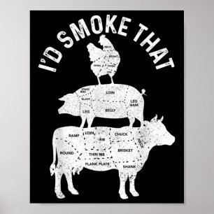 Poster Chef Butcher Churrasco Id Fumar Aquele Carne De Bo