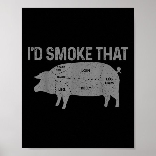 Poster Chef Butcher Churrasco Id Fumar Esse Porco Engraça (Frente)
