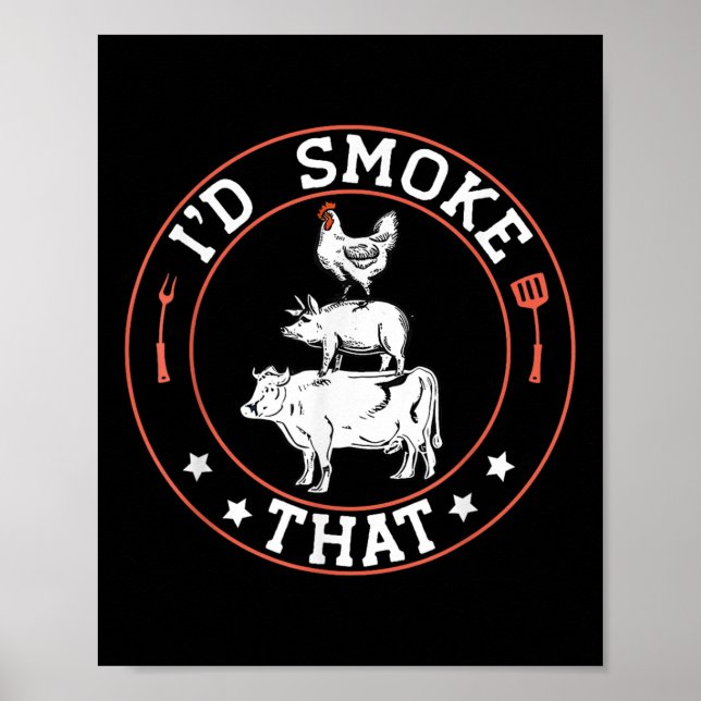 Poster Chef Butcher Churrasco Smoker Id Fumar Aquele Bich (Frente)