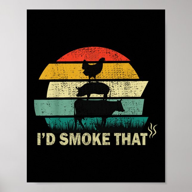 Poster Chef Butcher Cook Churrasco Id Fumar Que Carne De  (Frente)