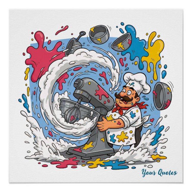 Póster Chef Caótico Com Batedeira Explosiva (Frente)