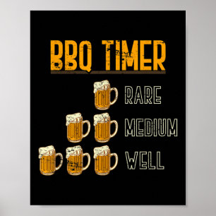 Poster Chef Churrasco Engraçado Artesanato de carne Cerve