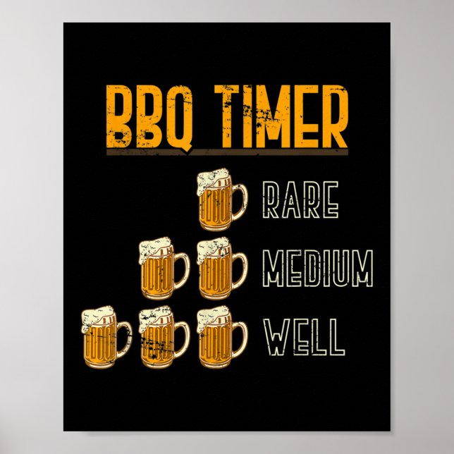 Poster Chef Churrasco Engraçado Artesanato de carne Cerve (Frente)