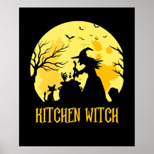 Poster Chef cooking halloween gift kitchen witch