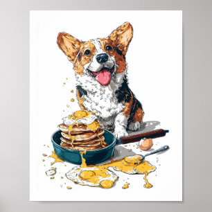 Poster Chef Corgi � Cachorro de Cozinha Divertido