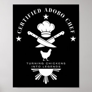 Poster Chef de Adobo Certificado Nova Declaração Gráfica