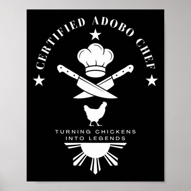 Poster Chef de Adobo Certificado Nova Declaração Gráfica  (Frente)
