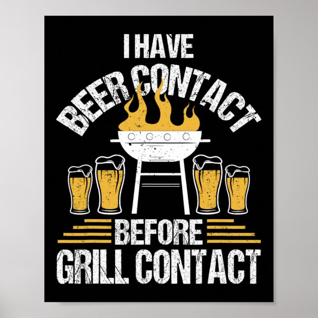 Poster Chef De Bbq Engraçado Rbercue Grelhando  (Frente)
