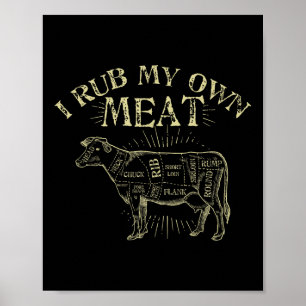 Poster Chef Engraçado de Churrasco Tee... eu esfrego minh