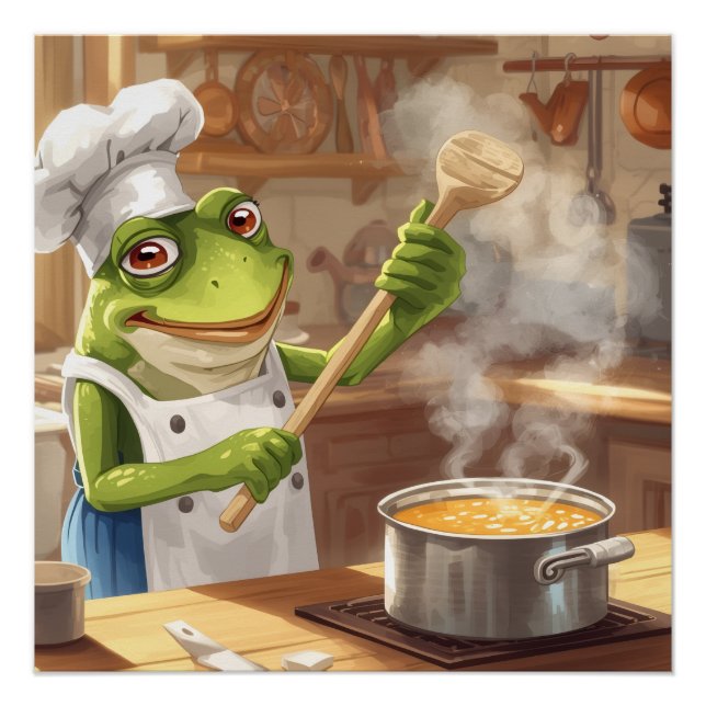 Póster Chef Sapo Cozinhando Felicidade – FrogPosters (Frente)
