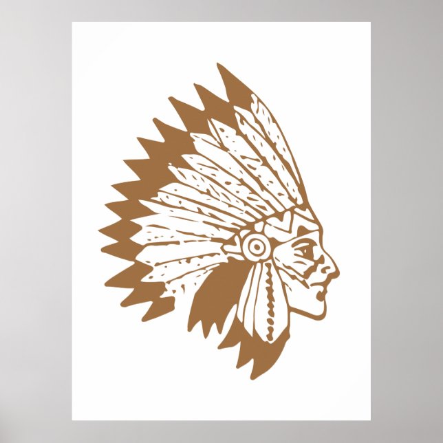 Poster Chefe Americano Vintage Boho Indian Apache (Frente)