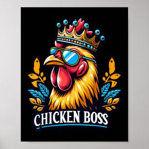 Poster Chefe de Frango Com Coroa
