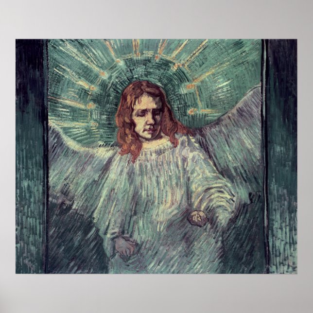 Póster Chefe de um Anjo, depois de Rembrandt, 1889 (Frente)