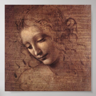 Poster Chefe de uma Jovem com Cabelo Empolgado (Leda)