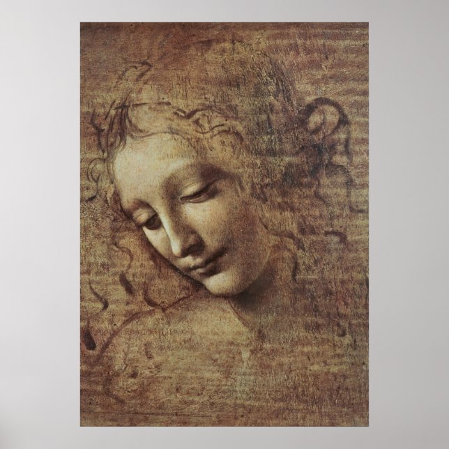 Póster Chefe de uma Jovem com Cabelo Empolgado ou Leda (Frente)