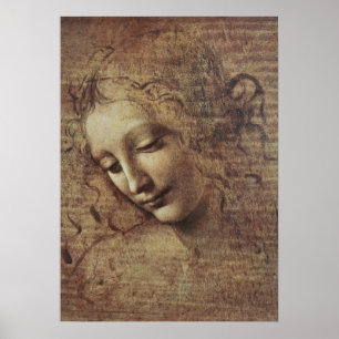 Póster Chefe de uma Jovem com Cabelo Empolgado ou Leda