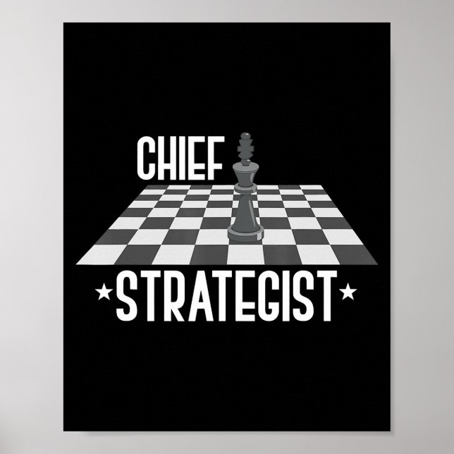 Poster Chefe de Xadrez Estratégico | Eu Sempre Ganho Este (Frente)