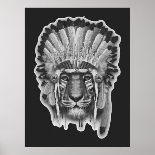 Poster Chefe do tigre do nativo americano