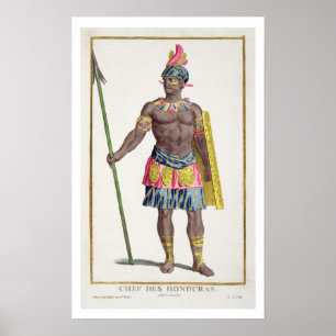 Poster Chefe dos Hondurenhos, 1780 (gravura colorida)