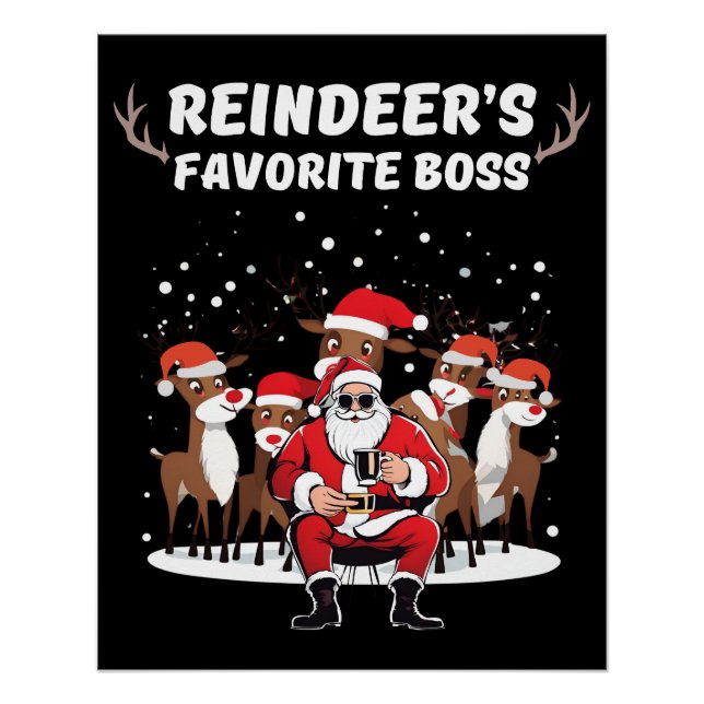 Póster Chefe Favorito de Reindeer (Frente)