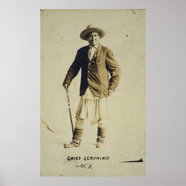 Póster Chefe Geronimo no Retrato Permanente 1904 (Frente)