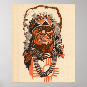 Poster Chefe indiano das histórias em quadrinhos Billy th