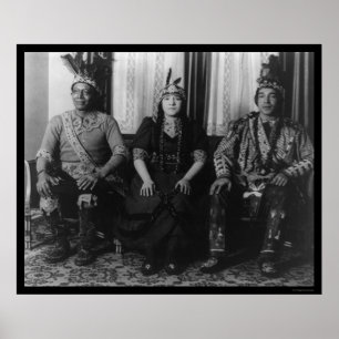 Póster Chefe indiano de Mohegan e família 1923