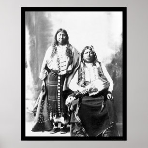 Poster Chefe indiano de Tonkawa e esposa 1884
