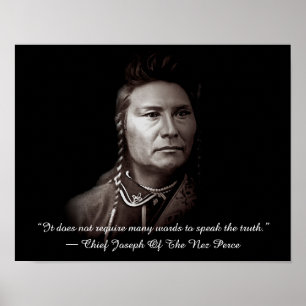 Póster Chefe Joseph do índio americano Nez Perce