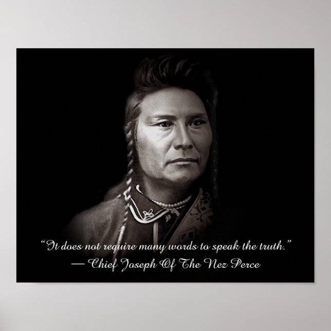 Póster Chefe Joseph do índio americano Nez Perce (Frente)