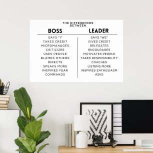 Poster chefe, líder, diferença