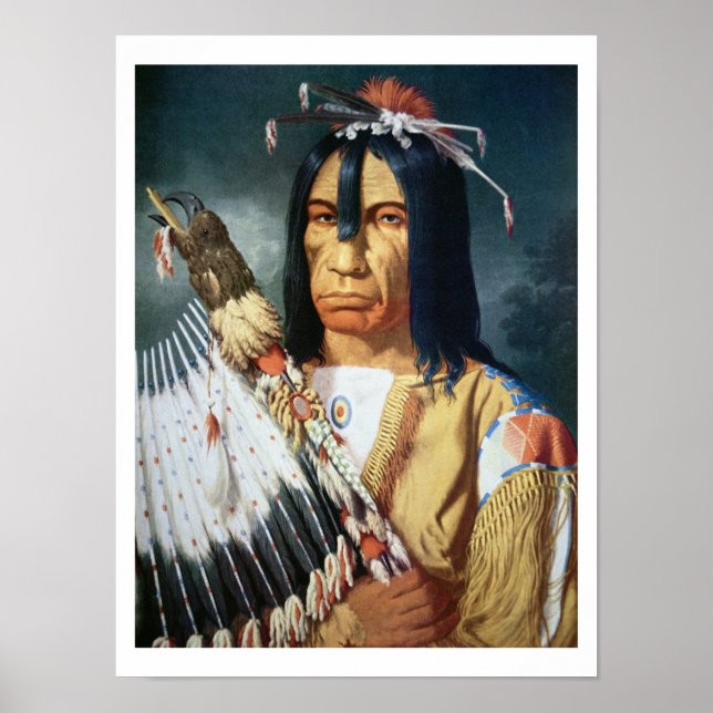 Poster Chefe Nativo Americano das pessoas Cree do Canadá (Frente)