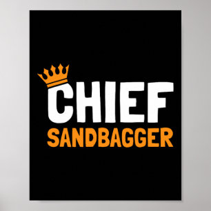 Poster Chefe Sandbagger Golfe - Uni-adultos