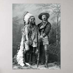 Póster CHEFE SENTADO BULL e Buffalo Bill Cody