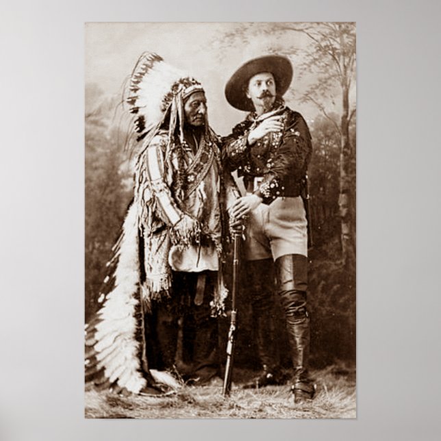 Poster Chefe Touro Sentado e Buffalo Bill Por Volta de 18 (Frente)