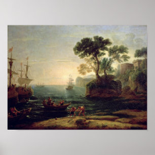 Poster Chegada de Aeneas em Italia, o alvorecer do