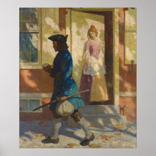 Poster Chegada de Franklin na Filadélfia por N. C. Wyeth