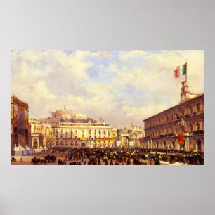 Poster Chegada de Vittorio Emanuele II em Nápoles