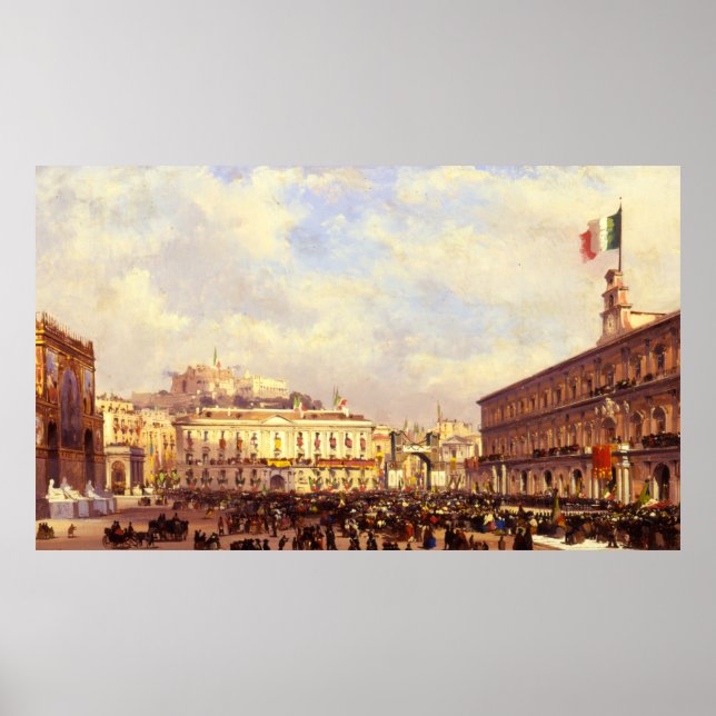 Poster Chegada de Vittorio Emanuele II em Nápoles (Frente)