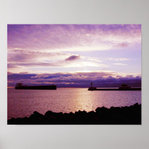 Poster Chegada do navio de manhã cedo