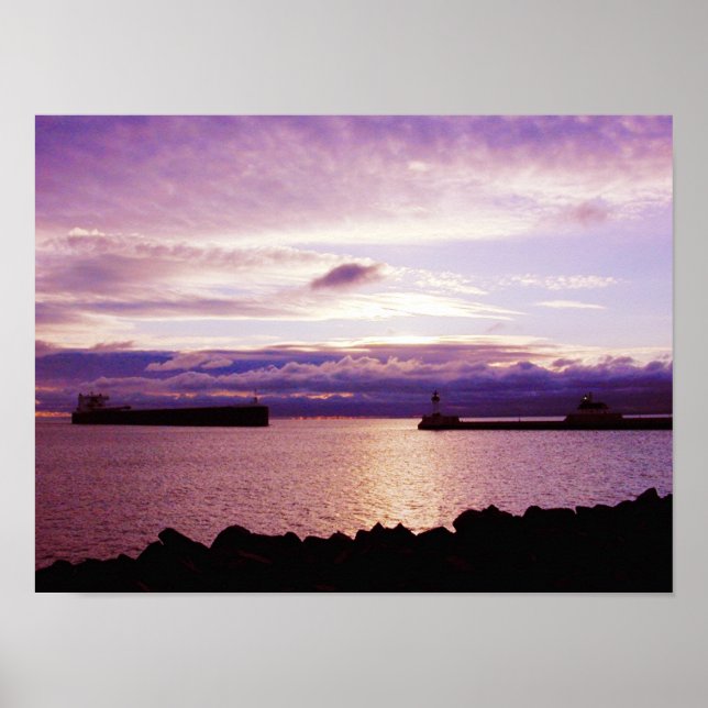 Poster Chegada do navio de manhã cedo (Frente)